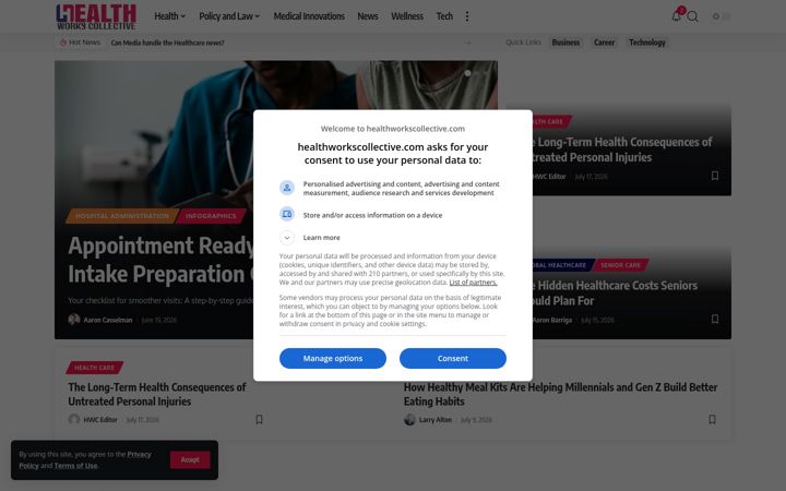 Screenshot of healthworkscollective.com