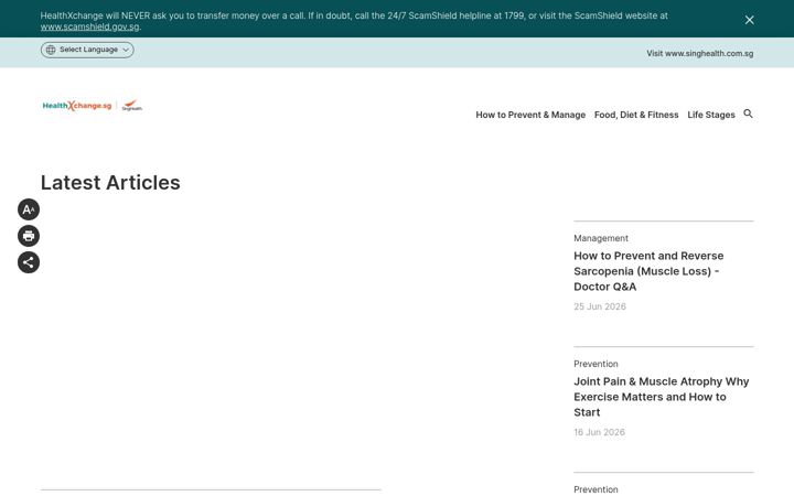 Screenshot of healthxchange.sg