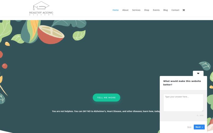 Screenshot of healthyageingacademy.com