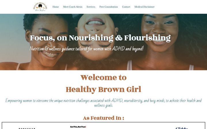 Screenshot of healthybrowngirl.com