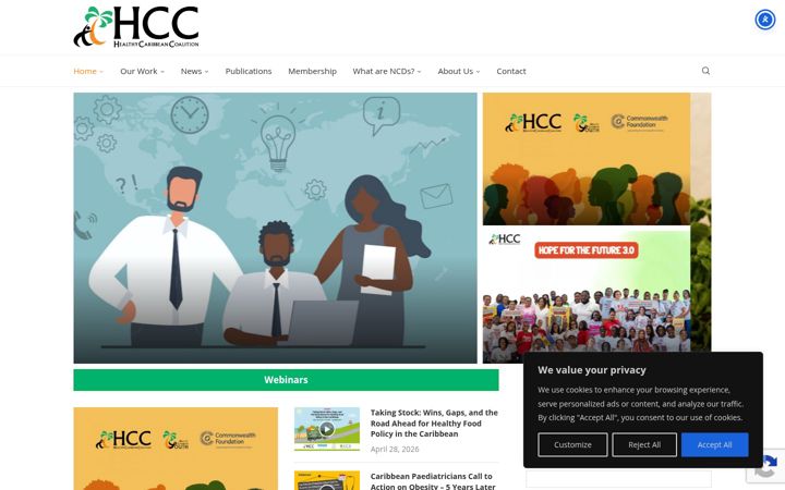 Screenshot of healthycaribbean.org
