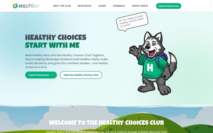 Screenshot of healthychoicesclub.com