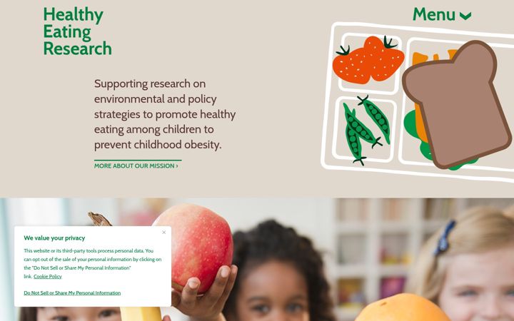 Screenshot of healthyeatingresearch.org