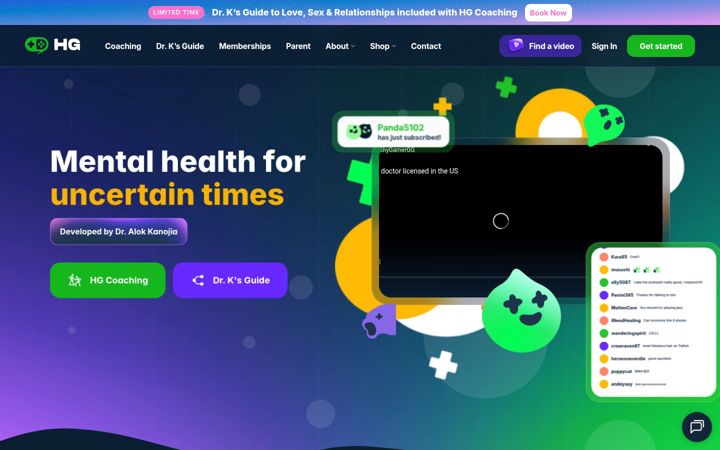 Screenshot of healthygamer.gg