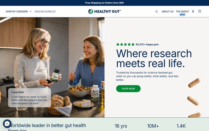 Screenshot of healthygut.com