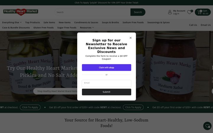 Screenshot of healthyheartmarket.com