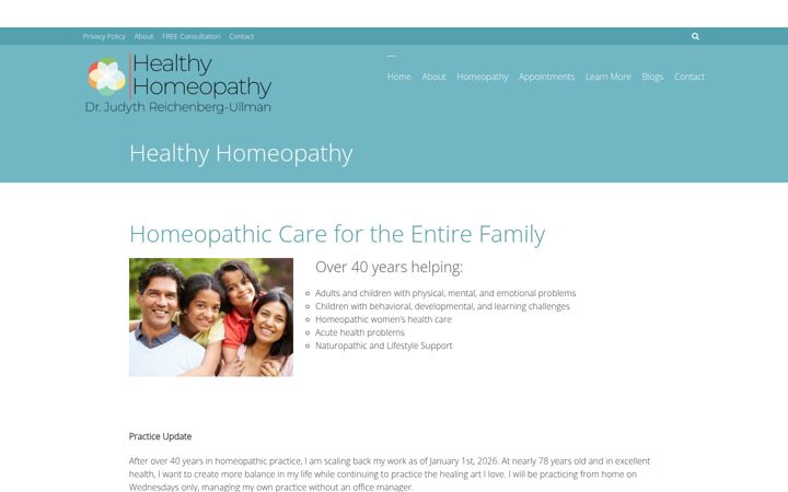 Screenshot of healthyhomeopathy.com