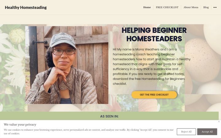 Screenshot of healthyhomesteading.com