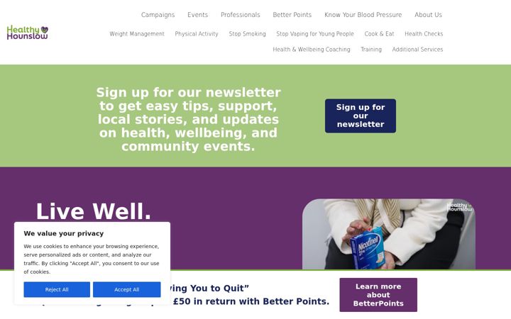 Screenshot of healthyhounslow.co.uk