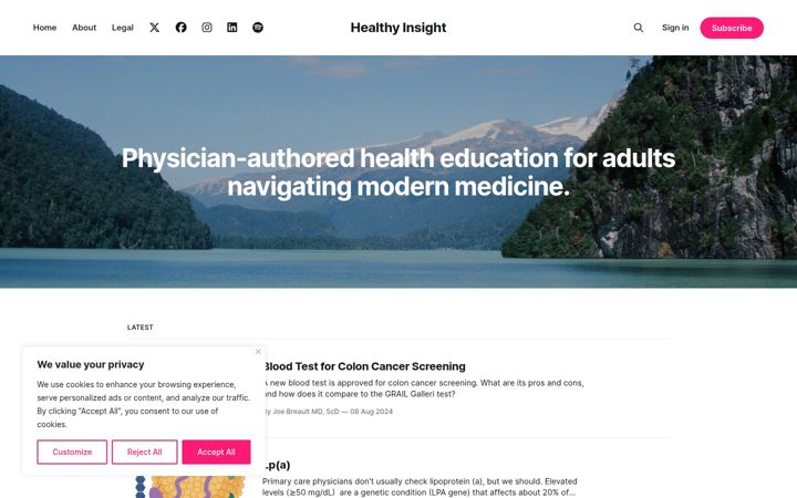 Screenshot of healthyinsight.org