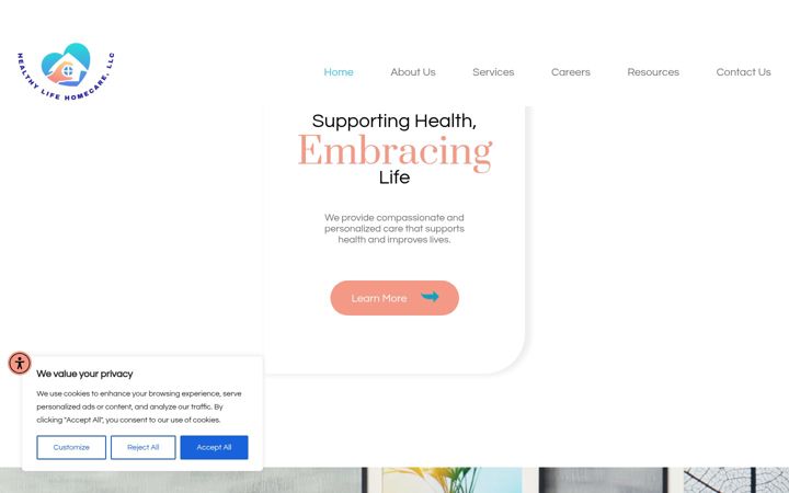 Screenshot of healthylifellc.com