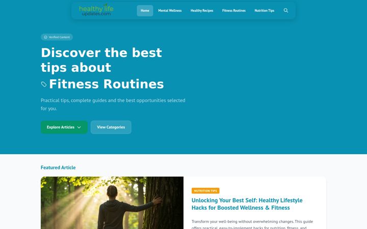 Screenshot of healthylifeupdates.com