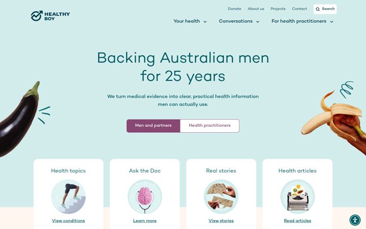 Screenshot of healthymale.org.au