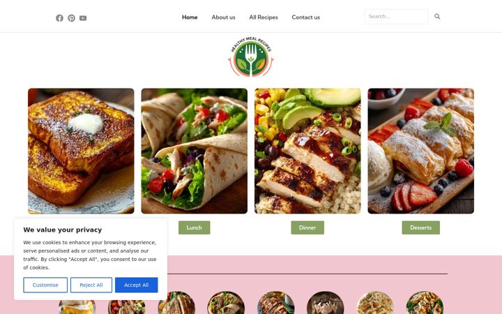 Screenshot of healthymealrecipe.com