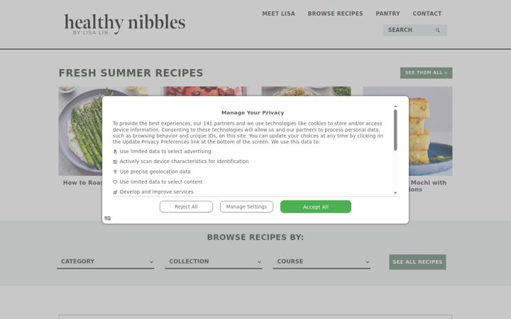 Screenshot of healthynibblesandbits.com