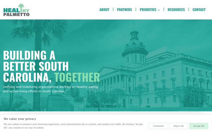 Screenshot of healthypalmetto.org