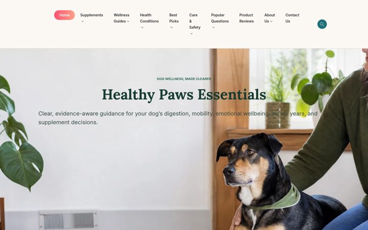 Screenshot of healthypawsessentials.com