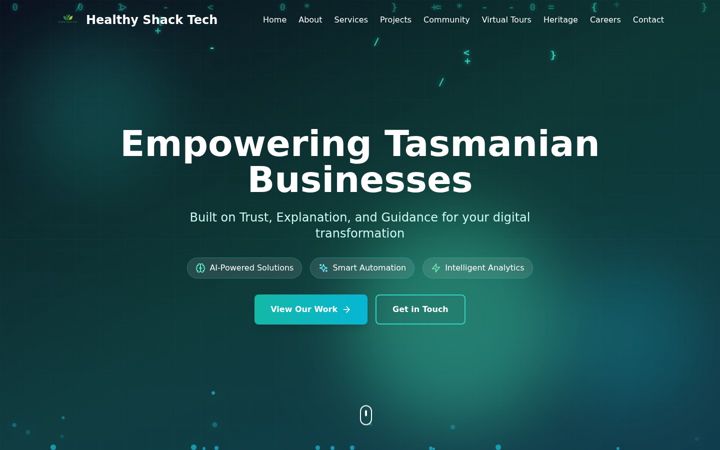 Screenshot of healthyshack.tech