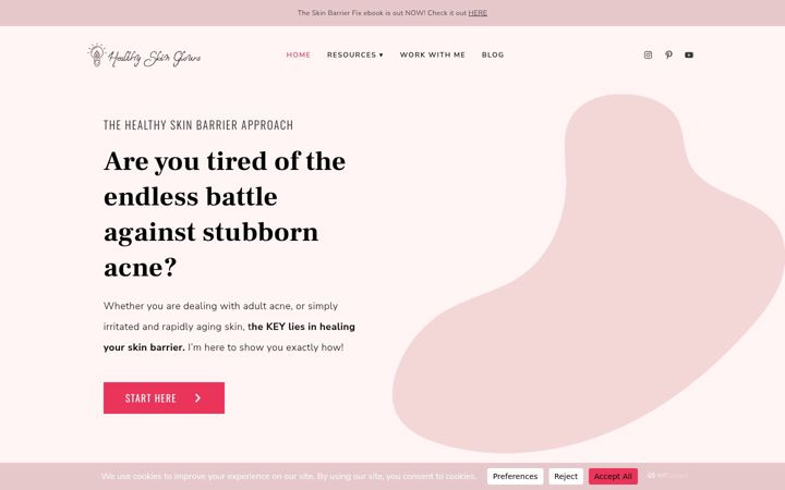 Screenshot of healthyskinglows.com
