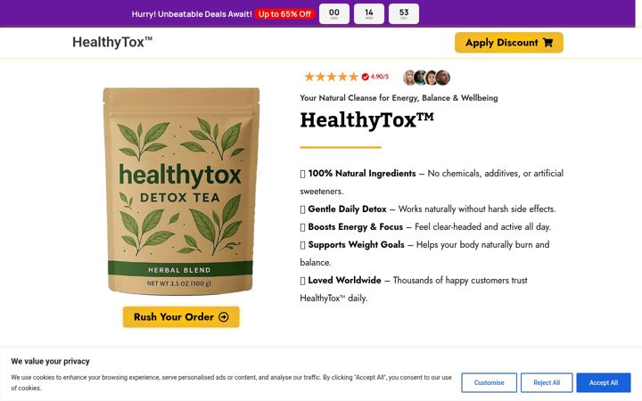 Screenshot of healthytox.com