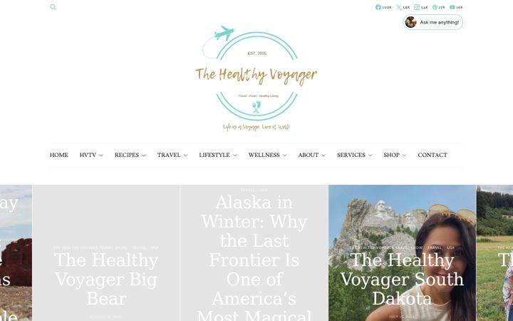 Screenshot of healthyvoyager.com