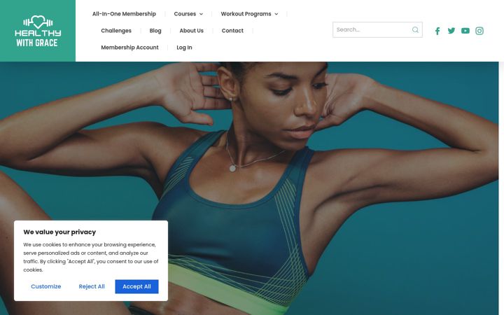 Screenshot of healthywithgrace.com