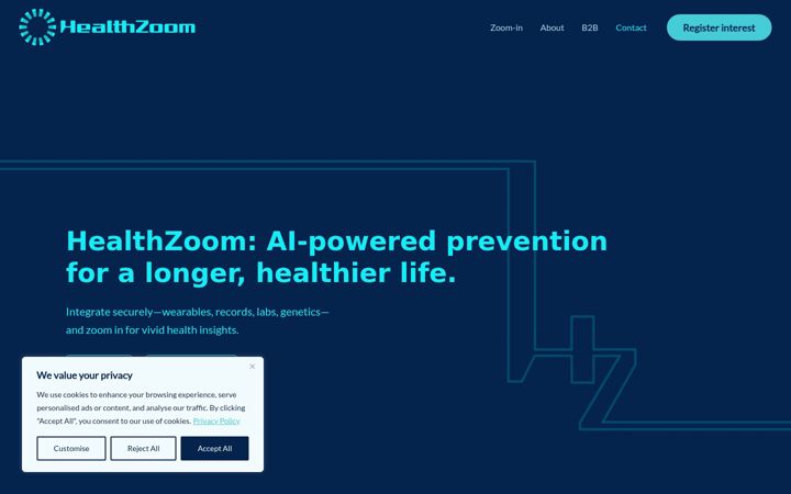 Screenshot of healthzoom.life