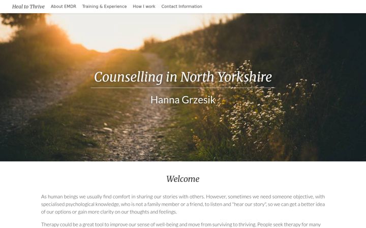 Screenshot of healtothrive.co.uk