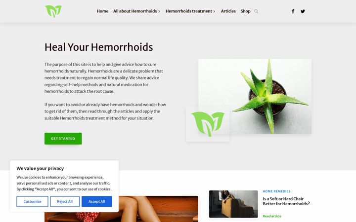 Screenshot of healyourhemorrhoids.com