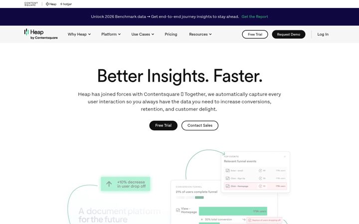 Skærmbillede af heapanalytics.com