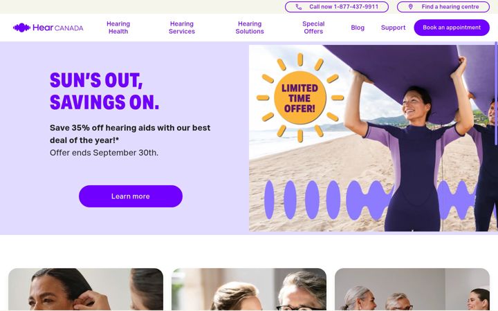 Screenshot of hearcanada.com