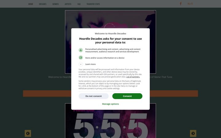 Screenshot of heardledecades.com
