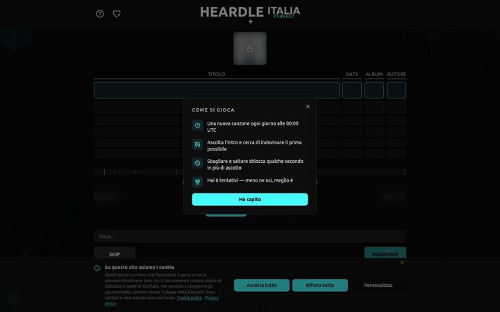 Screenshot of heardleitalia.com