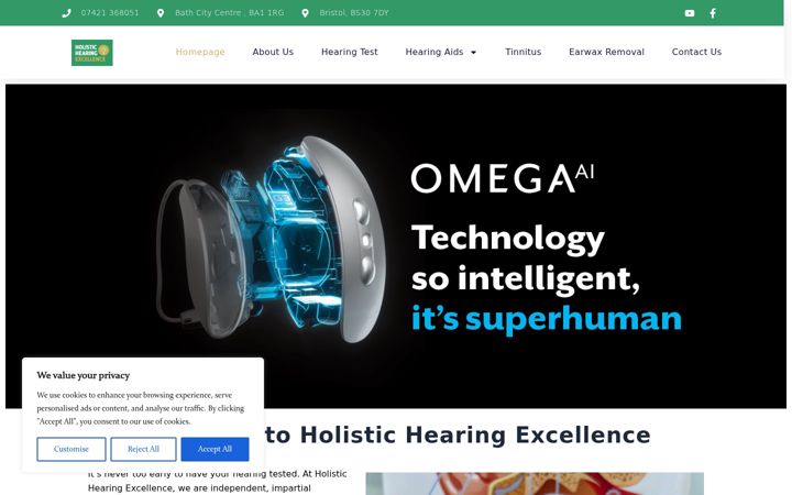 Screenshot of hearingexcellence.co.uk