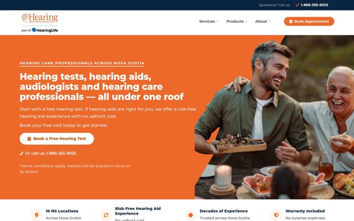 Screenshot of hearinginstitute.ca