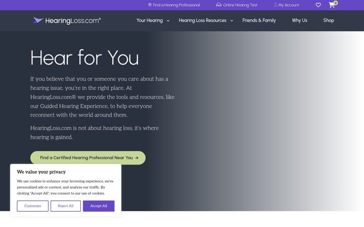 Screenshot of hearingloss.com