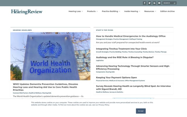 Screenshot of hearingreview.com