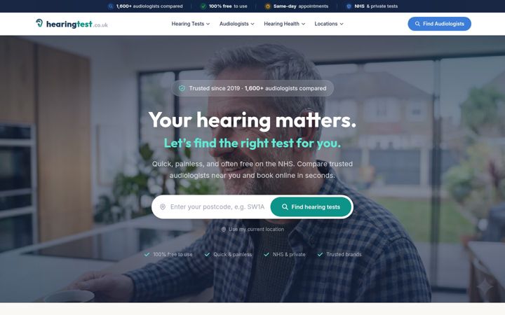 Screenshot of hearingtest.co.uk