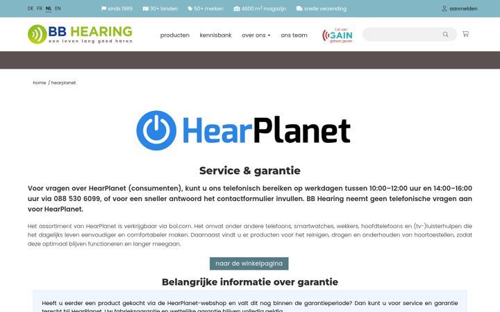 Screenshot of hearplanet.nl