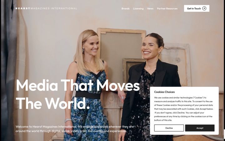 Screenshot of hearstmagazinesinternational.com