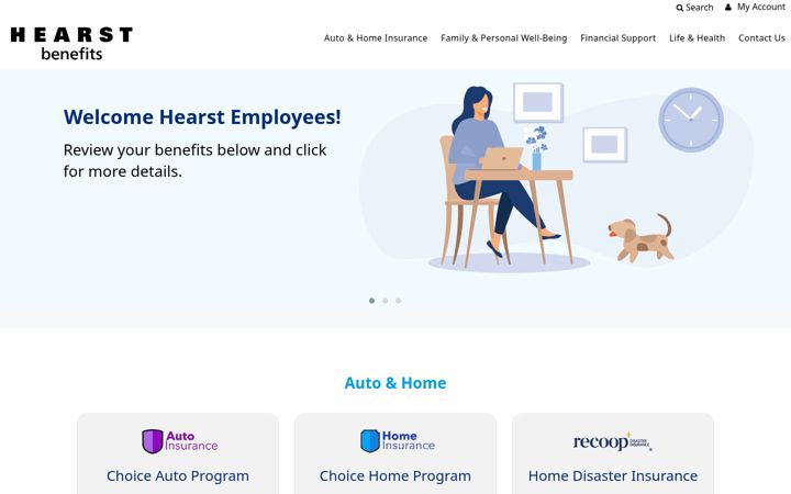 Screenshot of hearstvoluntarybenefits.com