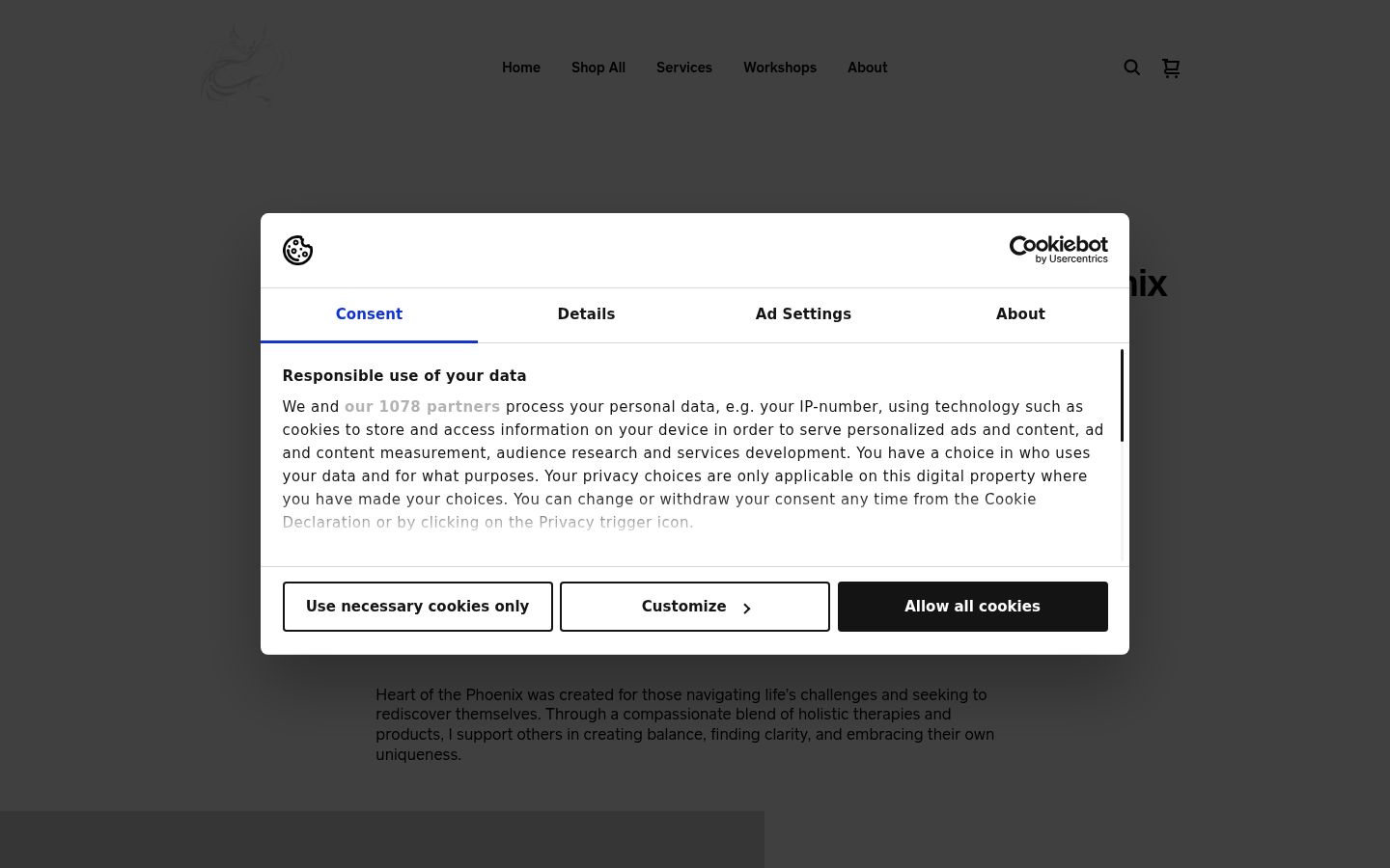 Screenshot of the consent banner shown before any interaction