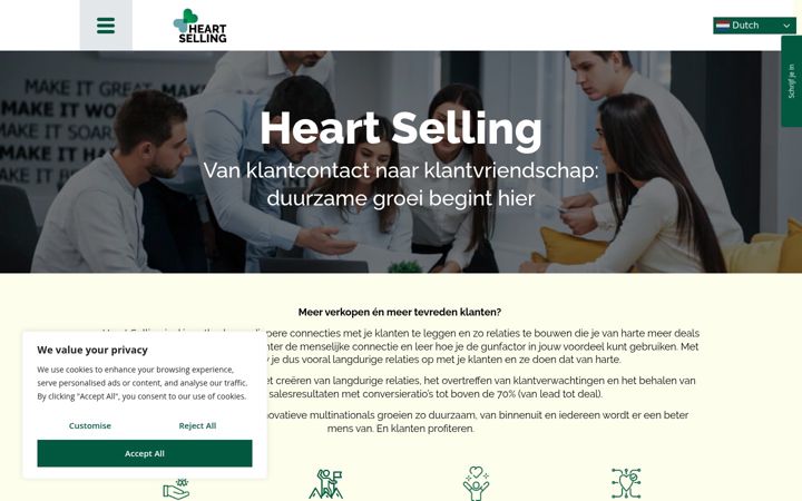 Screenshot of heart-selling.nl