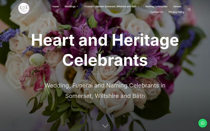 Screenshot of heartandheritagecelebrants.co.uk