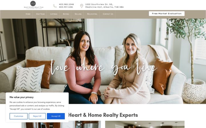 Screenshot of heartandhomerealtyteam.com