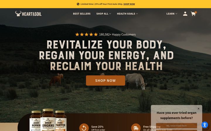 Screenshot of heartandsoil.co