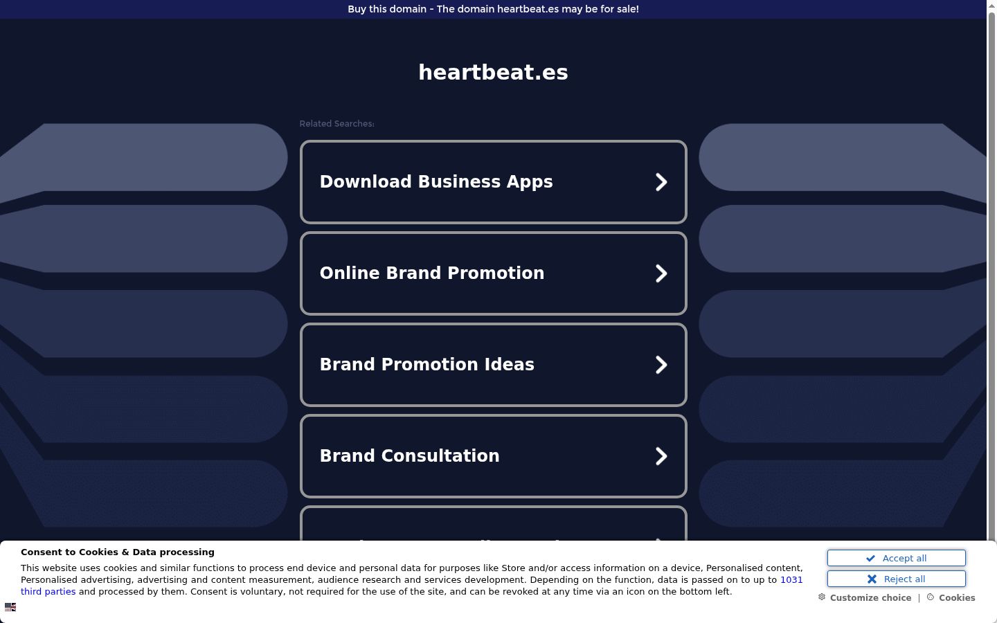 Screenshot del banner di consenso mostrato prima di qualsiasi interazione