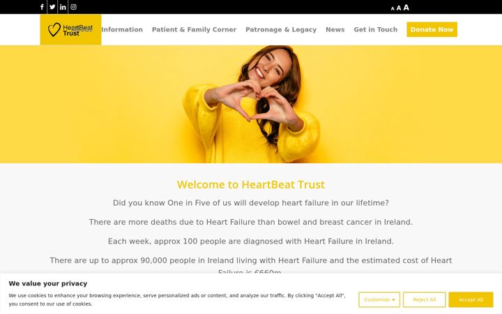 Screenshot of heartbeattrust.ie
