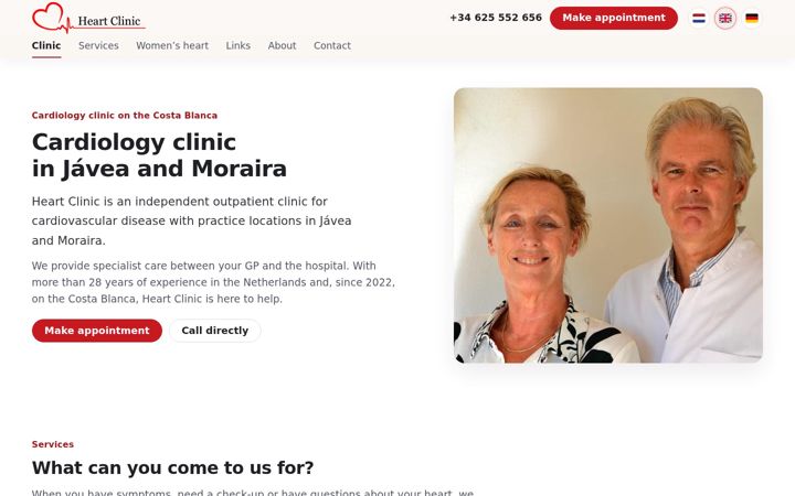 Screenshot of heartclinic.es