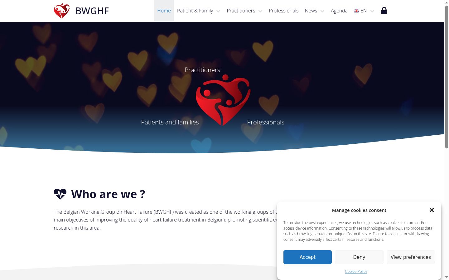 Screenshot del banner di consenso mostrato prima di qualsiasi interazione